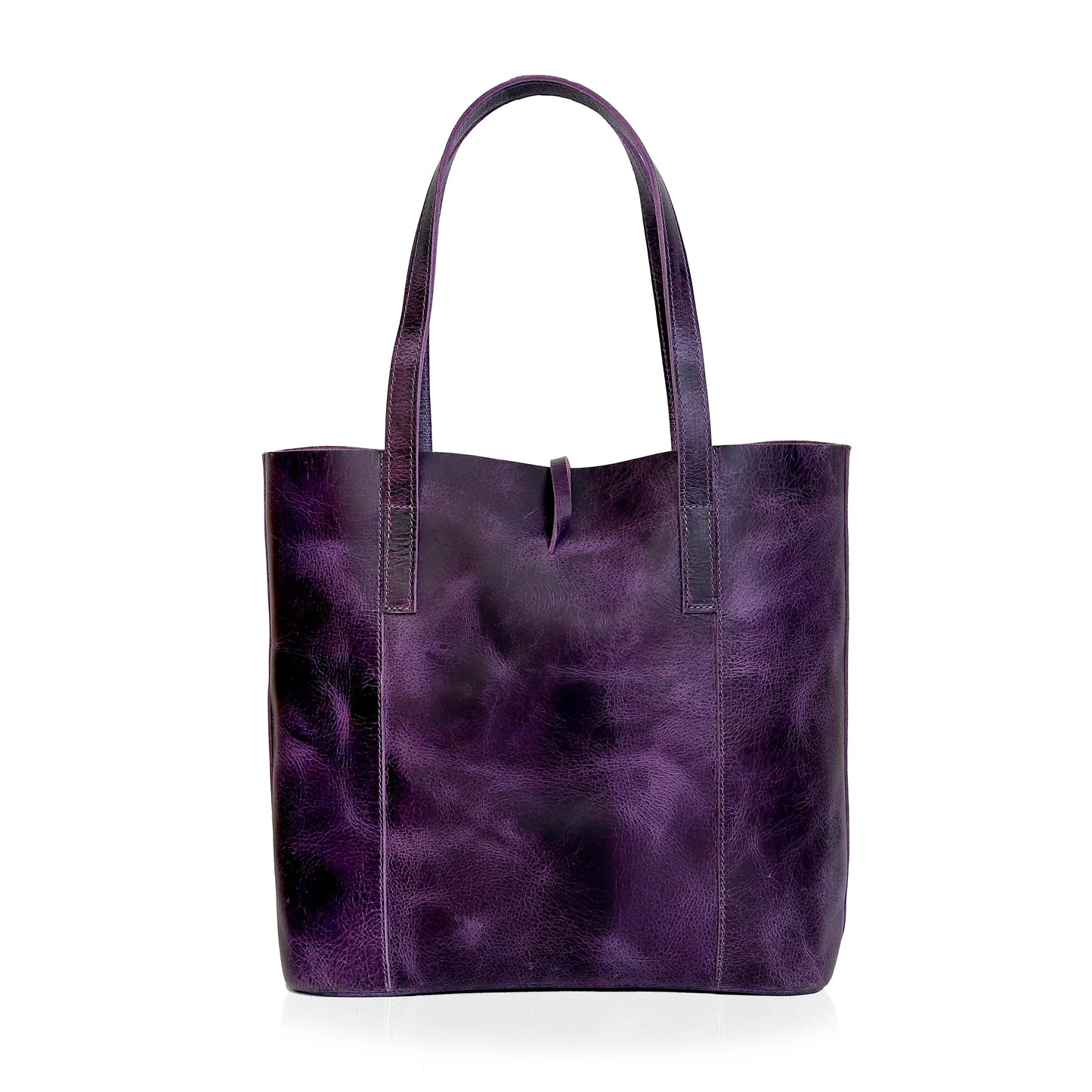 Denver Leather Tote Bag - Purple