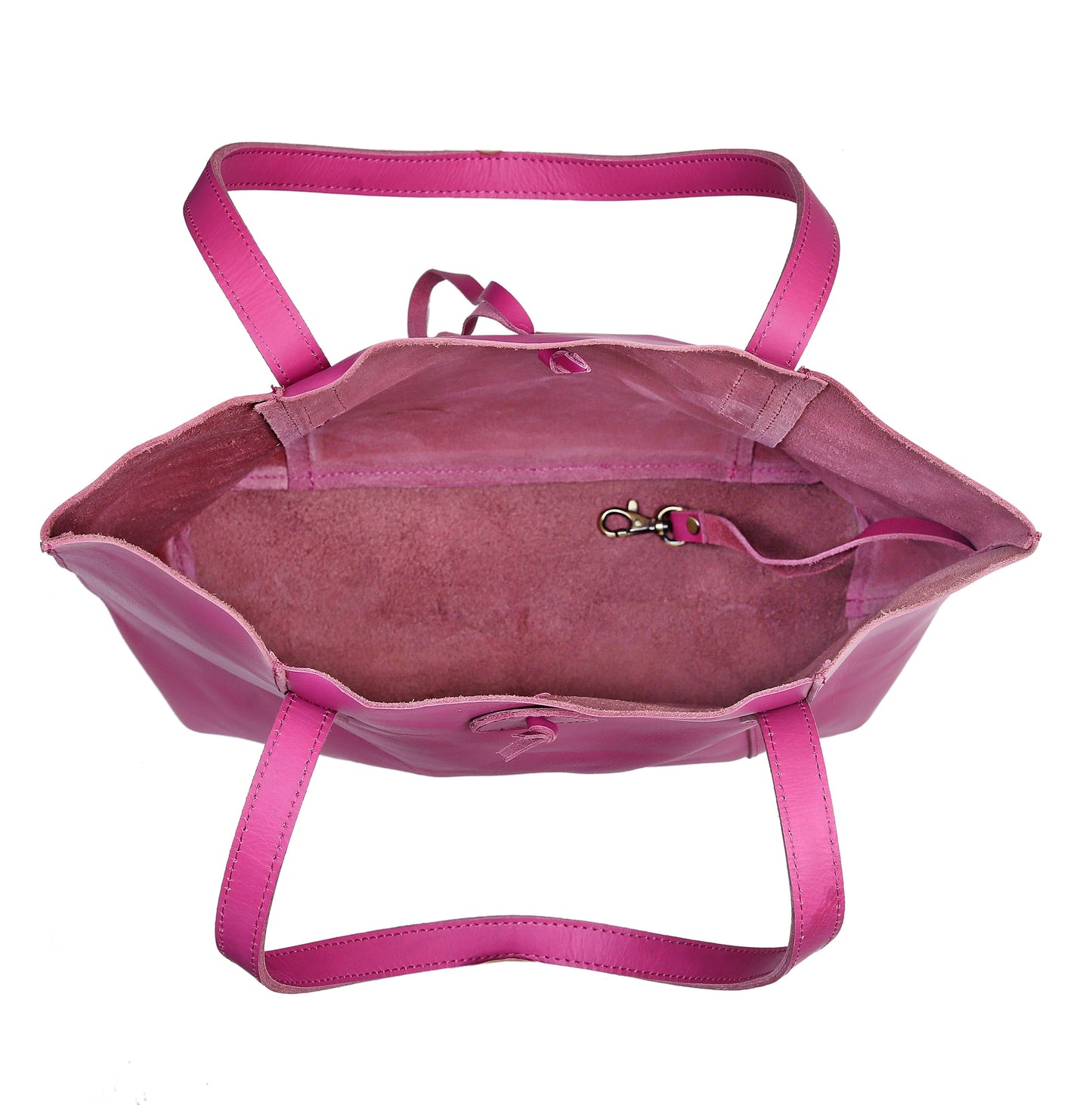 Denver Leather Tote Bag - Pink