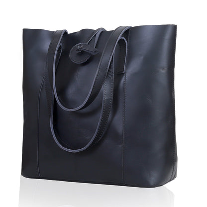 Denver Leather Tote Bag - Black