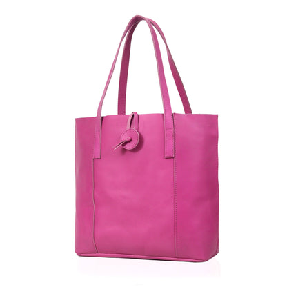 Denver Leather Tote Bag - Pink