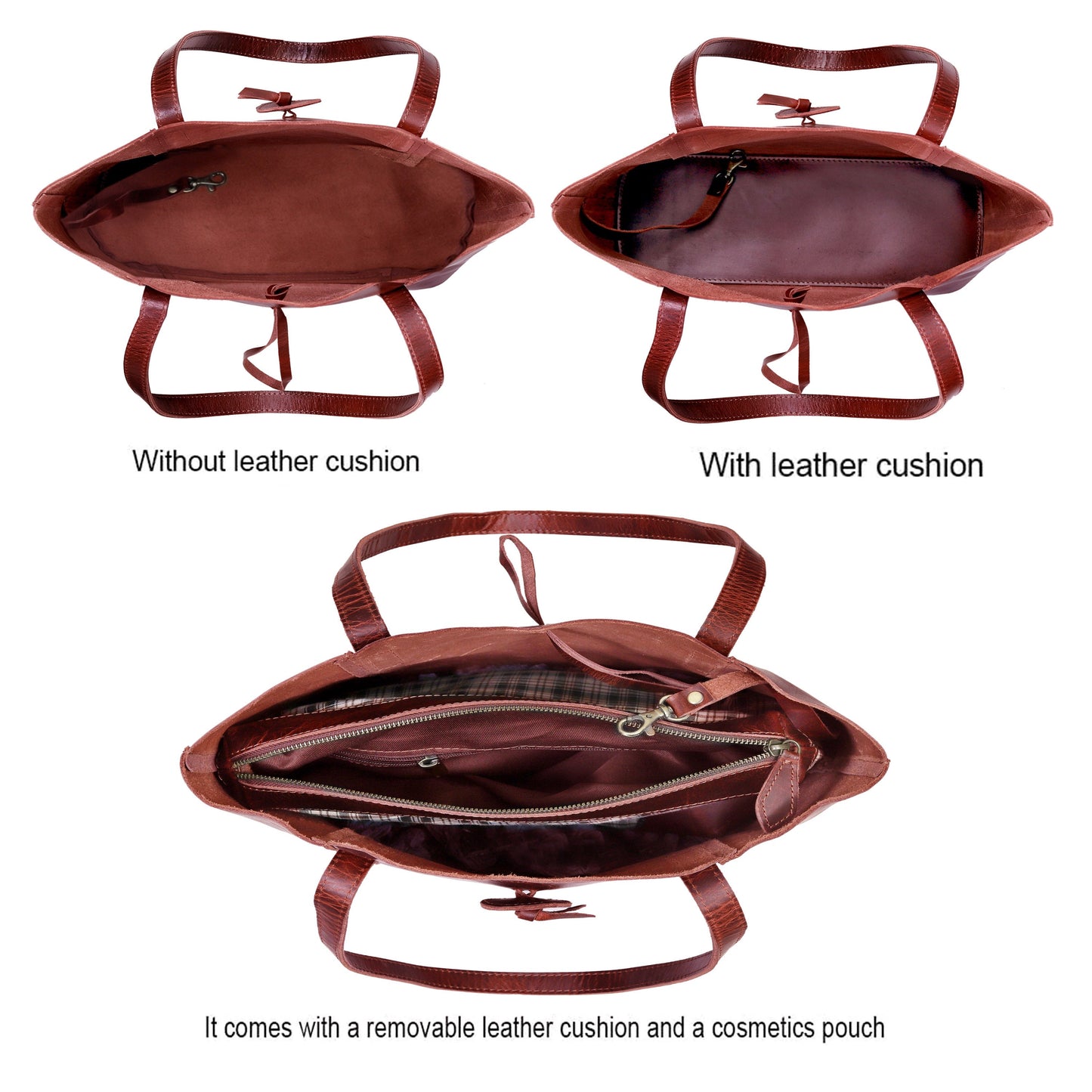 Denver Leather Tote Bag - Red