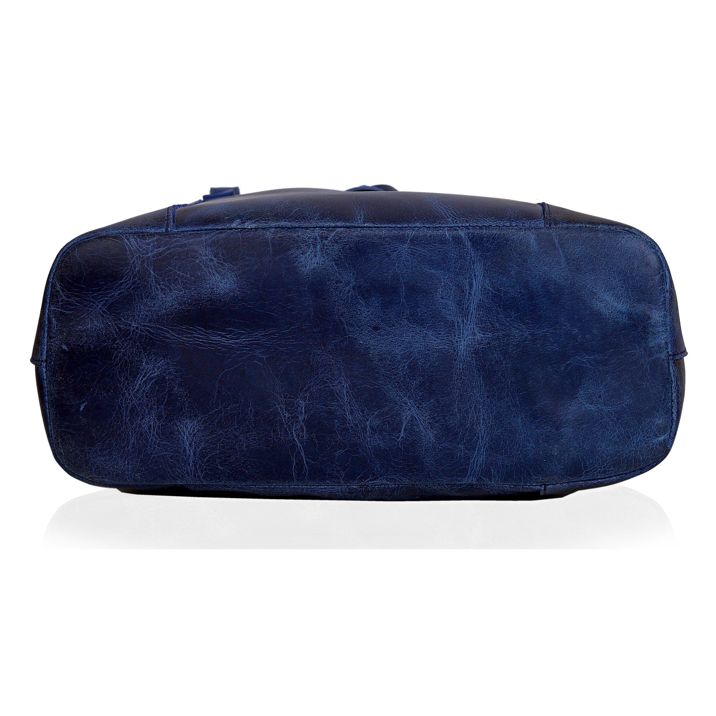 Denver Leather Tote Bag - Blue