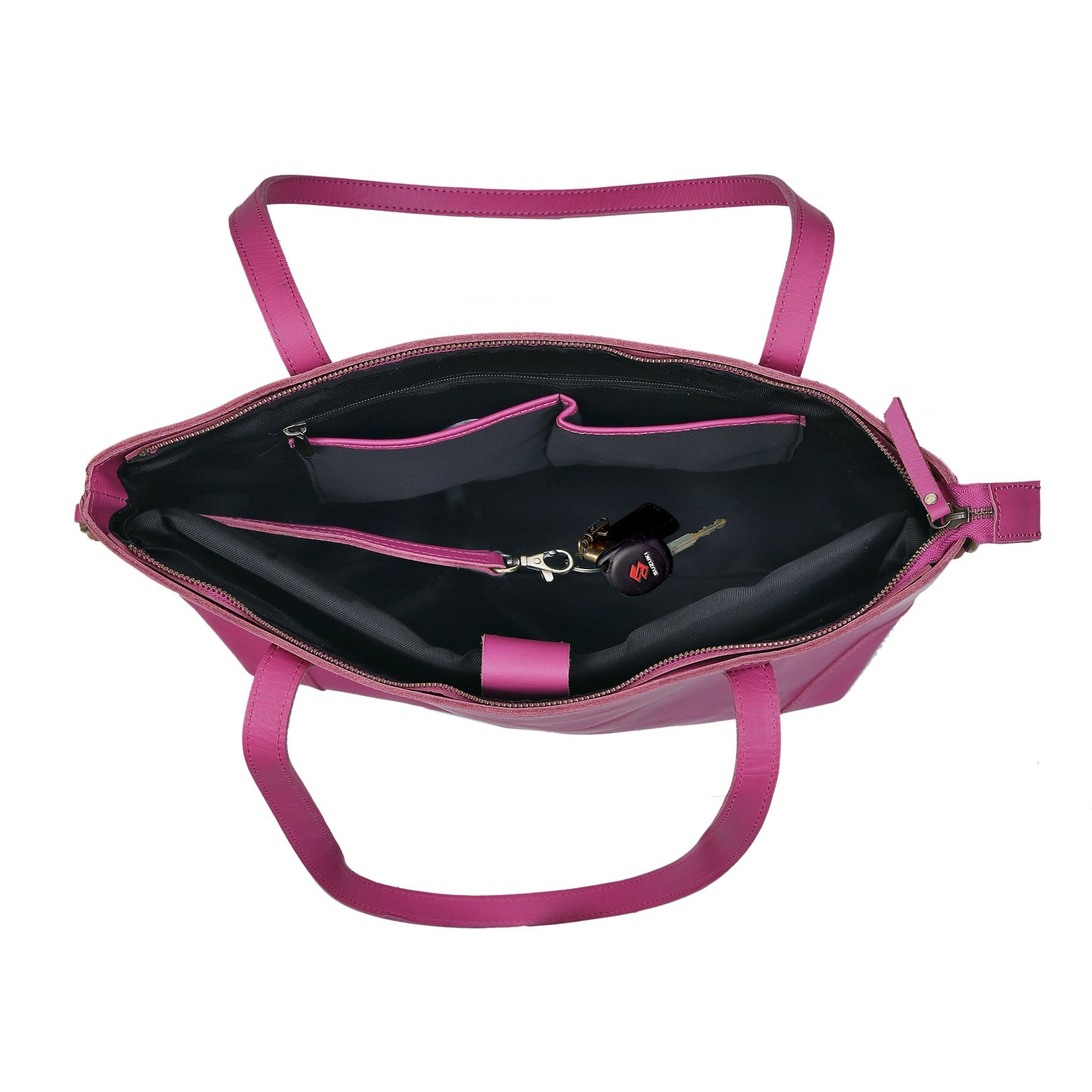 Portland Buffalo Leather Tote Bag - Pink