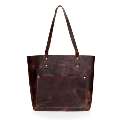 Bella Buffalo Leather Tote Bag Brown