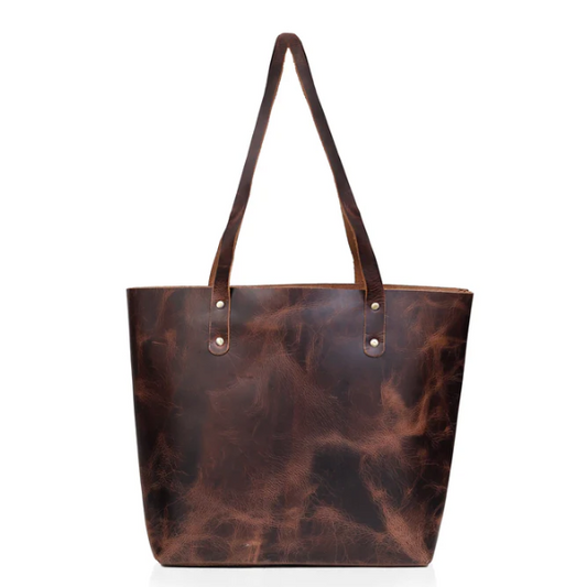 Bella Buffalo Leather Tote Bag Brown